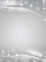 crystal snowflakes grey background