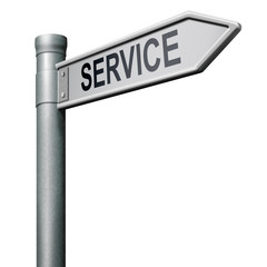 road sign arrow to service
