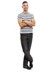 Naklejka premium young handsome fashion man posing in studio