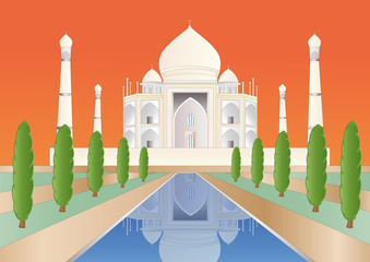 Taj Mahal at sundown