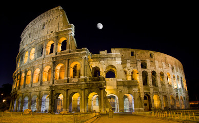Fototapeta na wymiar Rome, Italy - Night View of Colosseum