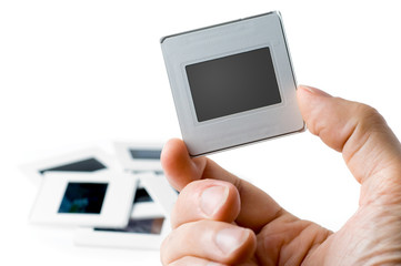 Old slide on white background