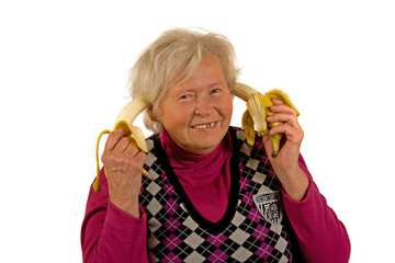 Senior Lady with Bananas