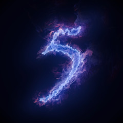 Bluish fiery numbers