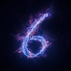 Bluish fiery numbers