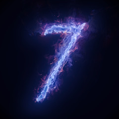 Bluish fiery numbers
