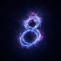 Bluish fiery numbers