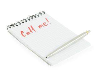 spiral lined notebook isolated on white