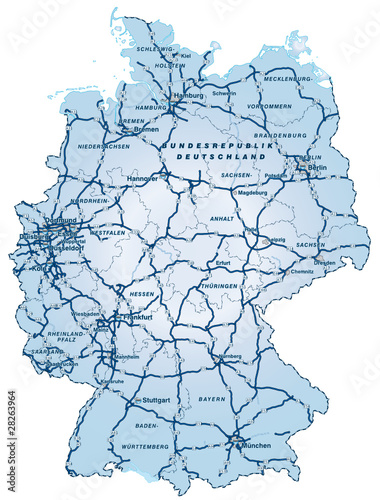 "Deutschland mit Autobahnen ca 40cm x 52cm" Stockfotos und lizenzfreie
