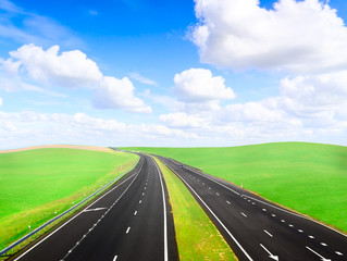 Fototapeta premium Asphalt two lines highway