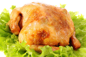 Roast chicken,isolated.