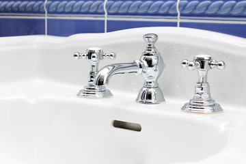 faucet and sink - modern bathroom close-up