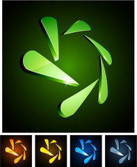 Snowflake vibrant emblems.