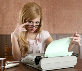 businesswoman retro secretary office vintage
