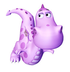 dino baby pink dragon flying out