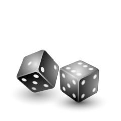black dices, vector illustration