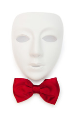 Masks and bow ties isolated on the white
