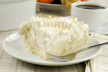 Slice of banana cream pie
