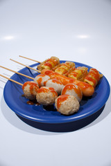 Wet ball grill skewers.