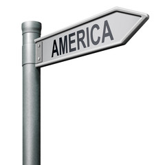 road sign to america