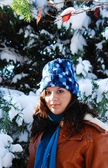 portrait of a woman in winter