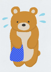 失敗を反省する、くまさん