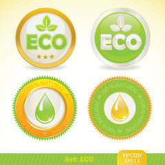 ecology labels, vector illustration