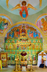 Interior of rural church. Russia