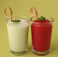 apéritif, verrine concombre et betterave