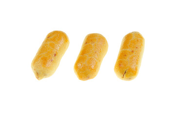 pineapple cookies on white background