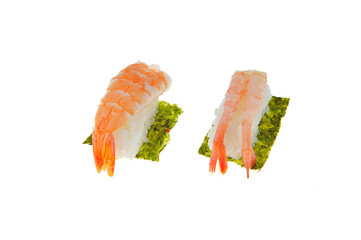 Japanese rice sushi fill with prawn
