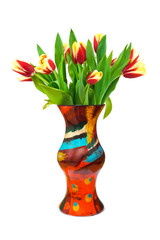 Flowers tulips in vase