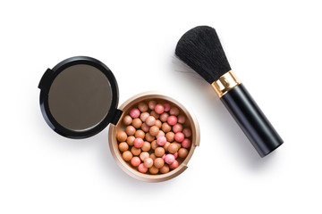 bronzing pearls and makeup brush