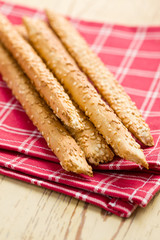 grissini sticks with sesame seeds