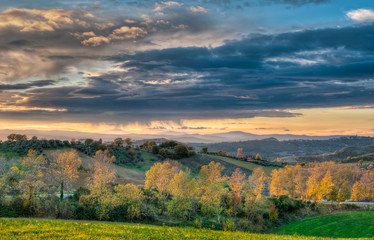 Italian Autumn evening landscape
