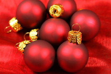 Closeup of red bauble