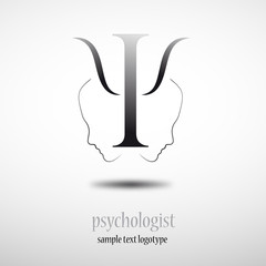 Logo psychologist in white (vector )