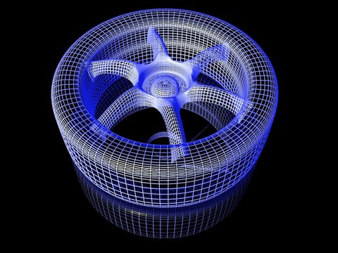 3D model of wheel with reflection
