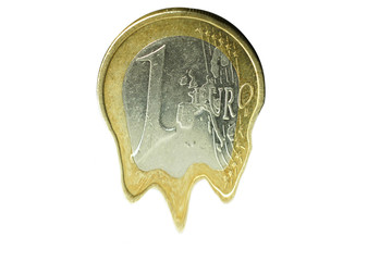 Schmelzende Euromünze