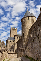 Fototapeta na wymiar Chateau Comtal of Carcassonne fortress