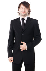 Elegant man in black suit