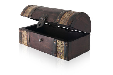 Wooden chest angled