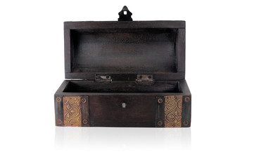 Wooden chest open