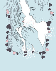 vector love couple for valentine day - 28293365