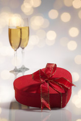 champagne and heart