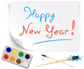 children's drawing happy new year