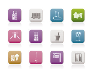 Wine and drink Icons - Vector Icon Set