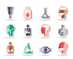 medical, hospital and health care icons - vector icon set