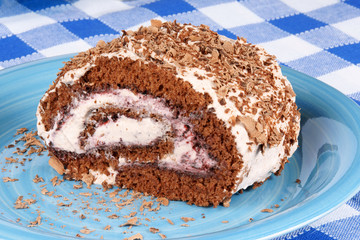 Chocolate swiss roll cake