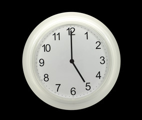 Wall clocks isolated on black
